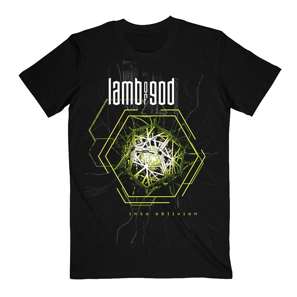 Into Oblivion Hexagon Tee – Lamb of God Store Into Oblivion Hexagon Tee – Lamb of God Store