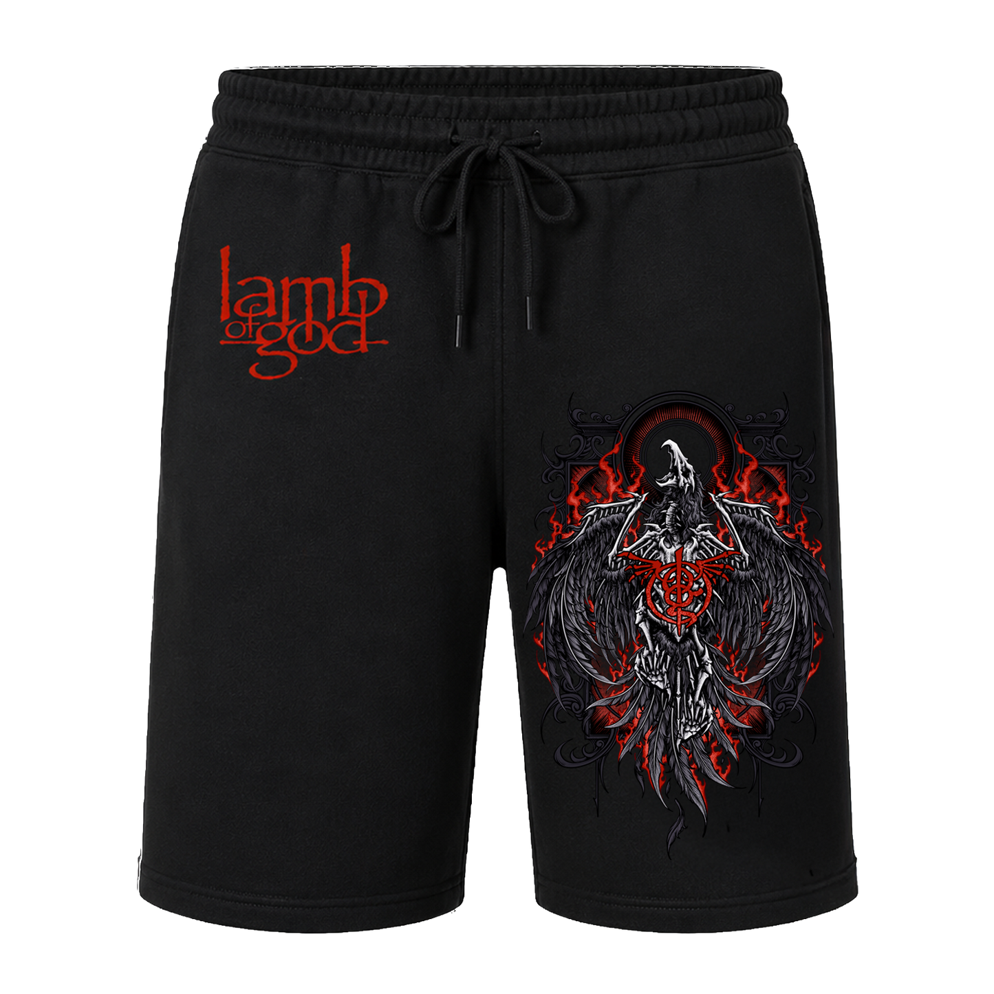 Crimson Phoenix Flannel Shorts