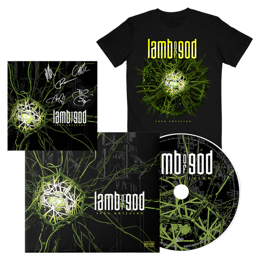 Into Oblivion SIGNED CD + Tee Fan Pack