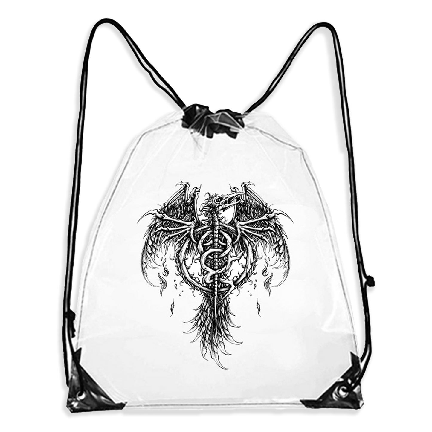 HBB Skeletal Bird Clear Cinch Bag