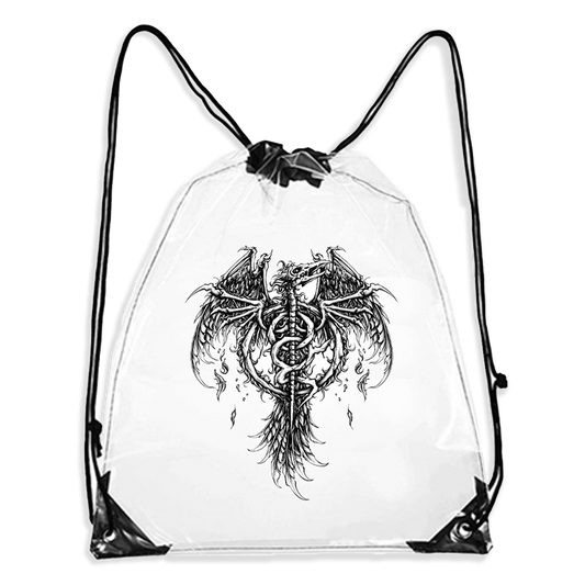 HBB Skeletal Bird Clear Cinch Bag
